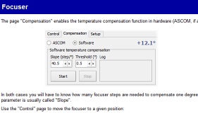 Focuser temperature compensation